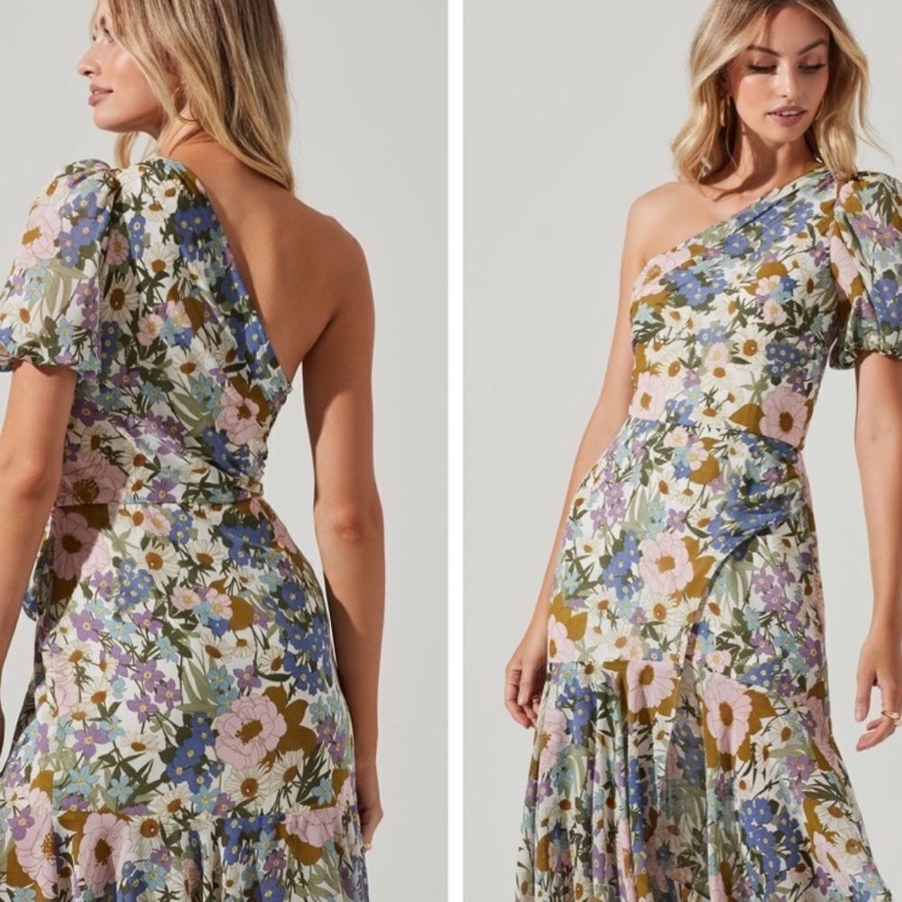 NWOT Astr the Label Santorini One Shoulder MIDI Dress-MM18